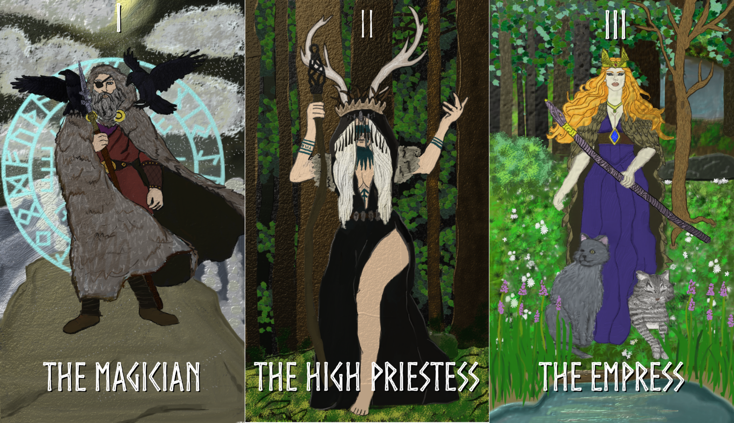 Making My Own Tarot Deck: The Magician, The High Priestess, The Empress